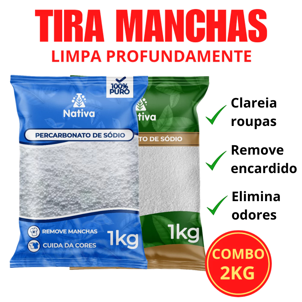 2KG Combo Clareador Percabonato de Sódio + Bicarbonato de Sódio